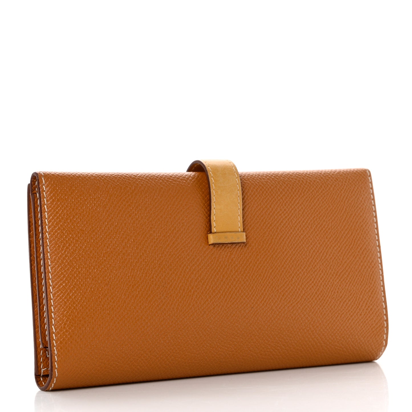 Epsom Vache Bi-Color Tri-Fold Bearn Wallet Gold Natural