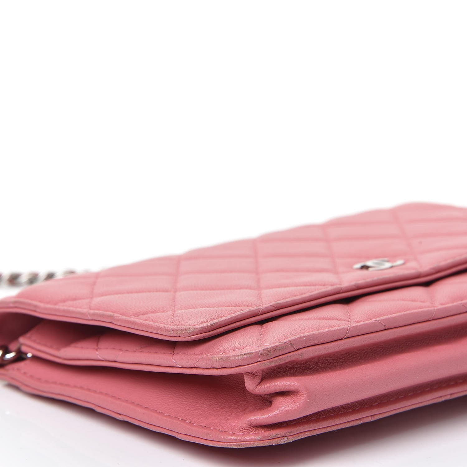 Chanel Lambskin Quilted Wallet On Chain WOC Pink 5 of 11