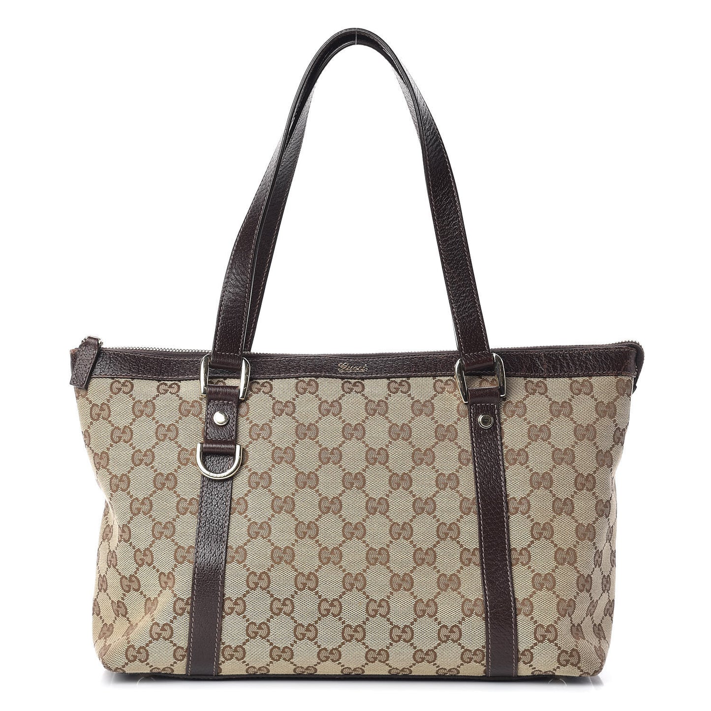 Monogram Medium Abbey Tote Dark Brown