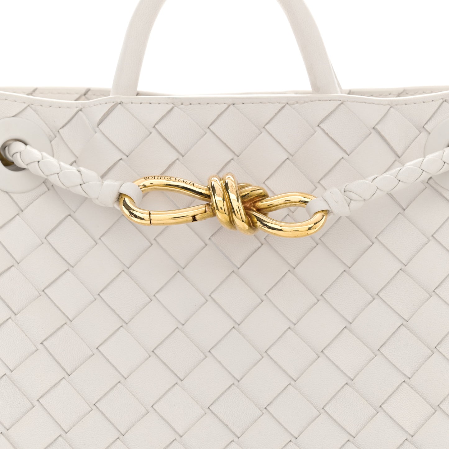 Nappa Intrecciato Small Andiamo Shoulder Bag White