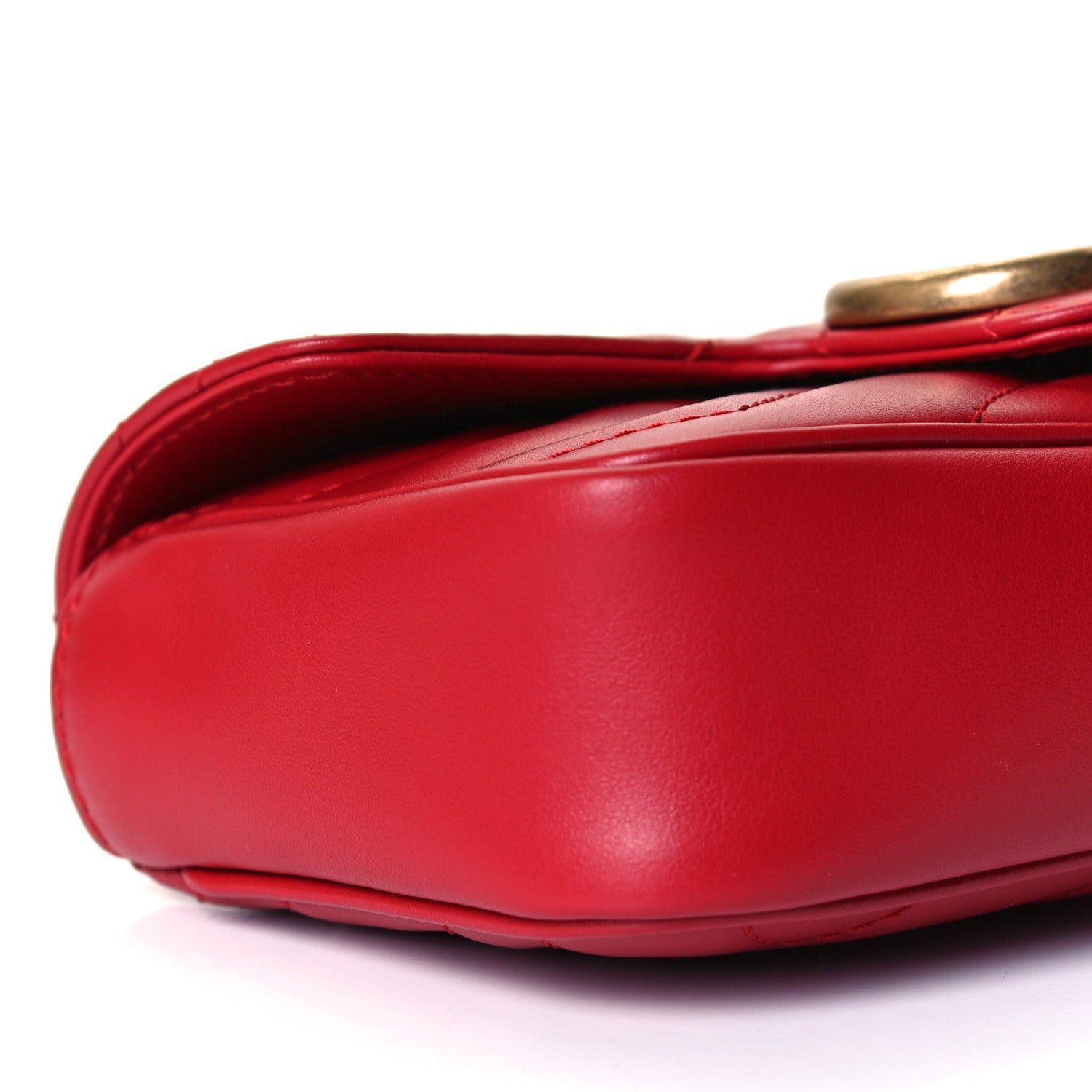 Gucci Calfskin Matelasse Super Mini GG Marmont Shoulder Bag Hibiscus Red 8 of 11