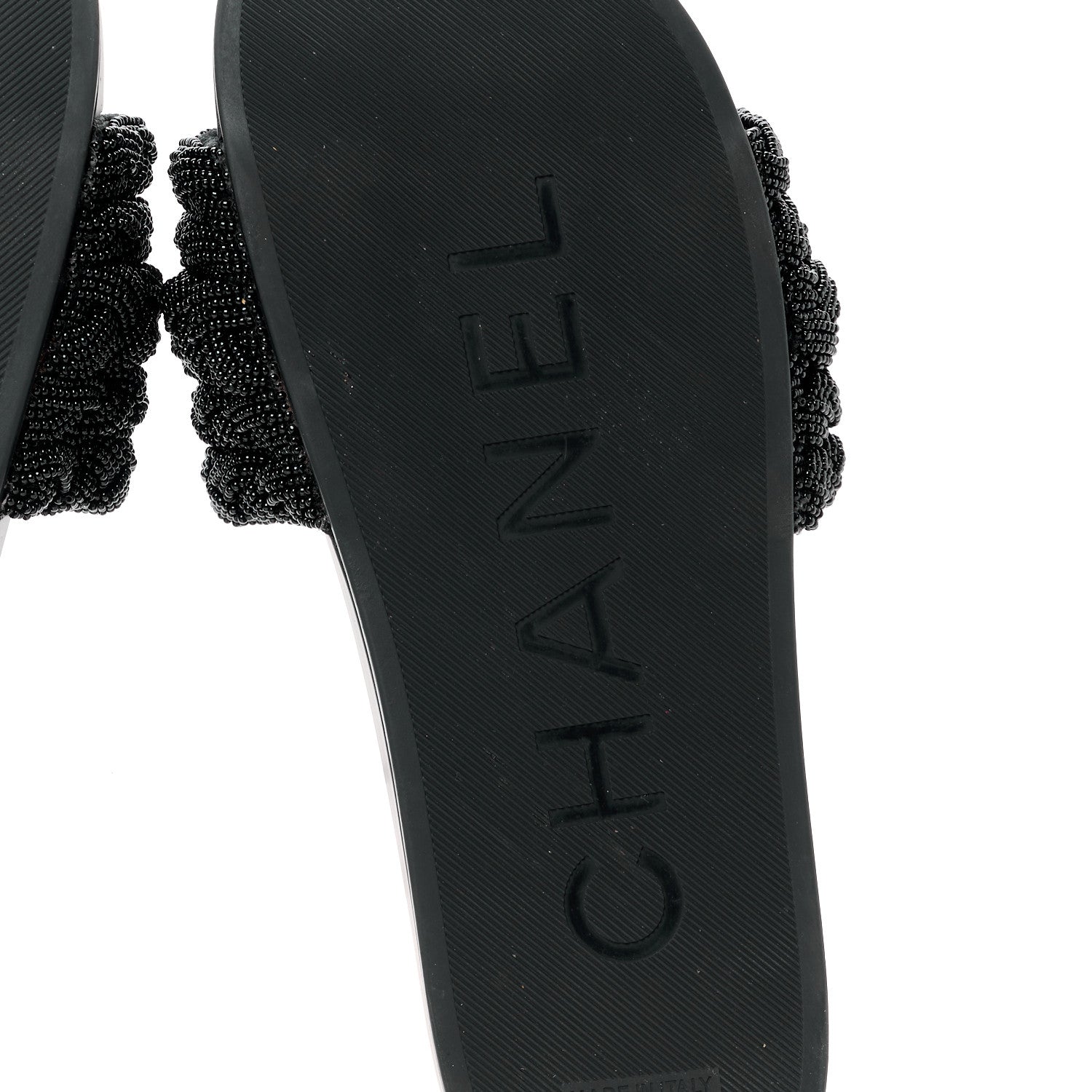 Chanel Lambskin Pearl Beaded Woven Slides 41 Black 12 of 17