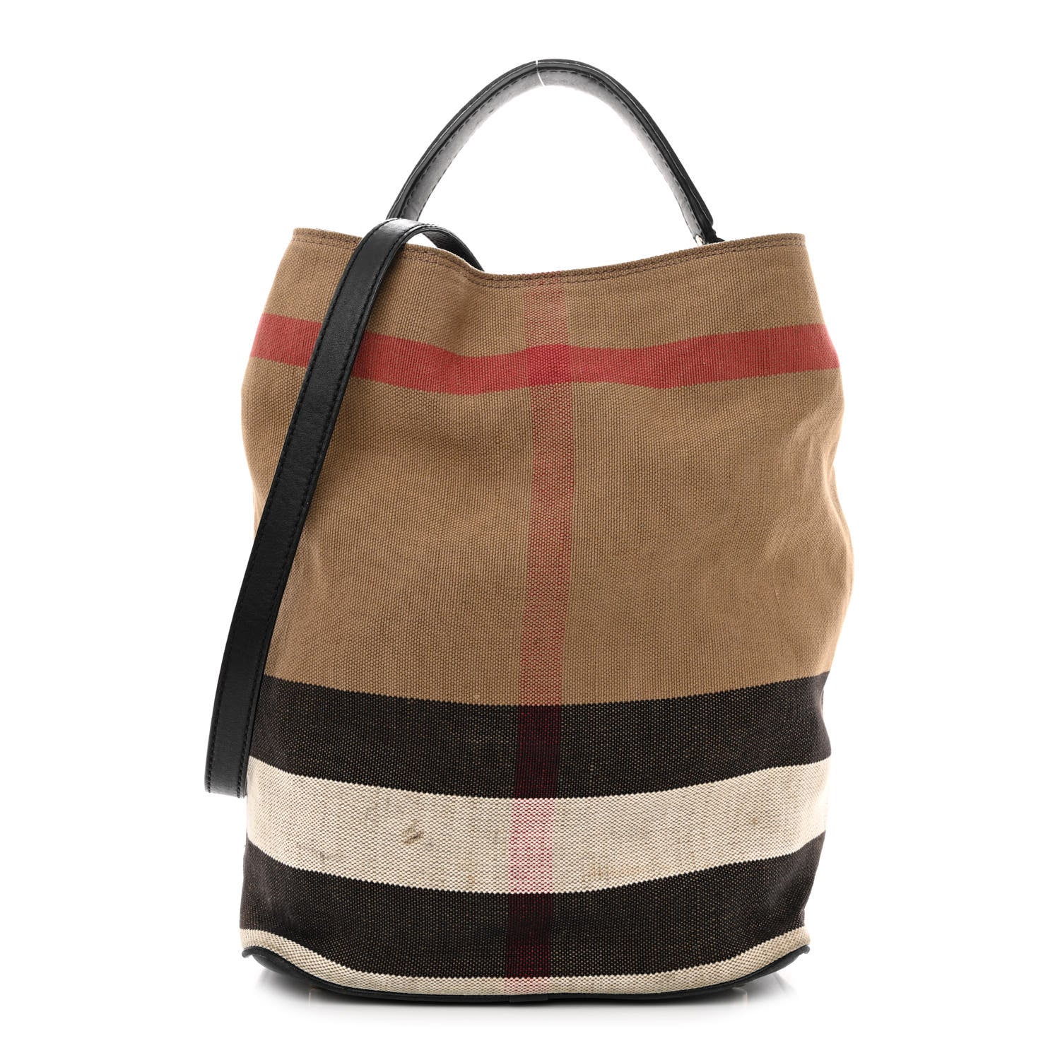 Burberry Canvas Mega Check Medium Ashby Hobo Black 3 of 25