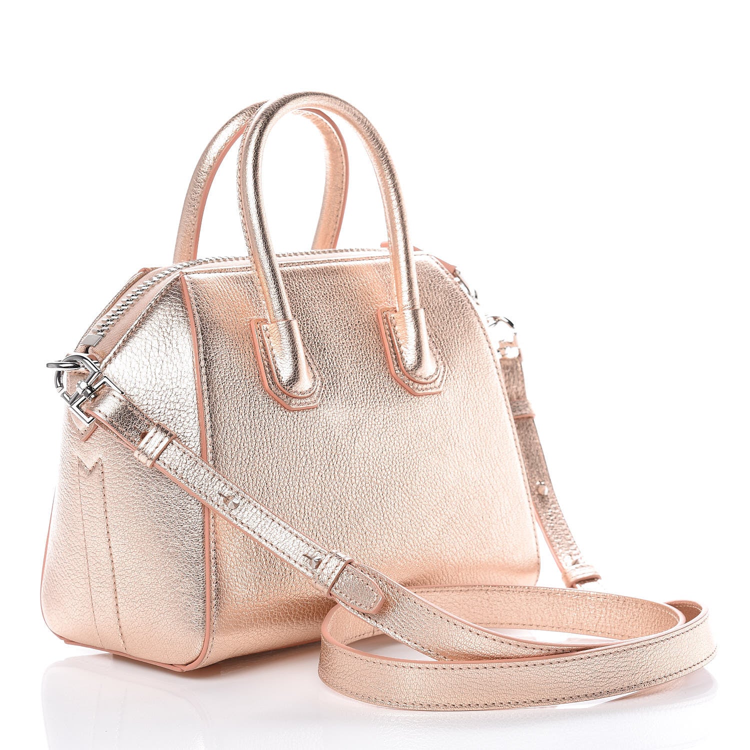 Givenchy Metallic Sugar Goatskin Mini Antigona Light Pink 4 of 12