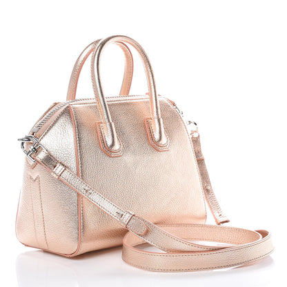 Givenchy Metallic Sugar Goatskin Mini Antigona Light Pink 4 of 12