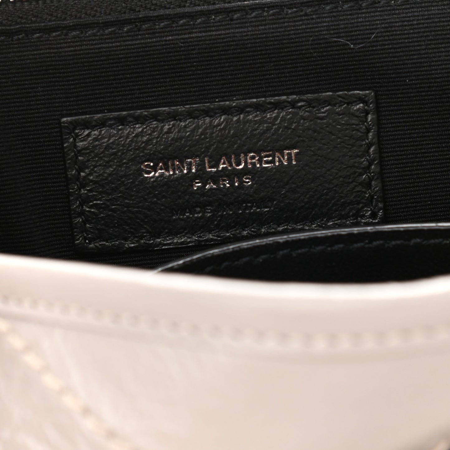 Crinkled Calfskin Matelasse Monogram Medium Niki Chain Satchel Ivory