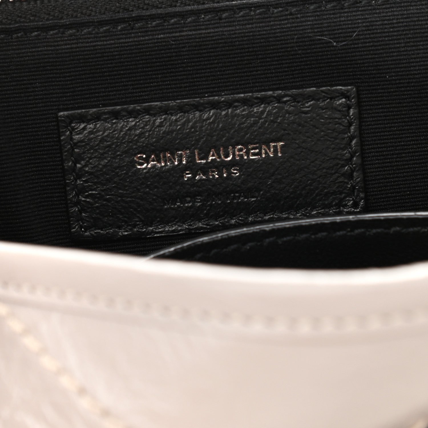 Saint Laurent Crinkled Calfskin Matelasse Monogram Medium Niki Chain Satchel Ivory 6 of 8