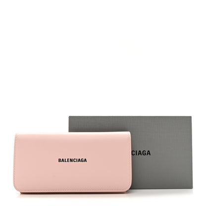 Balenciaga Calfskin Logo Cash Thin Money Wallet Light Rose Black 8 of 8