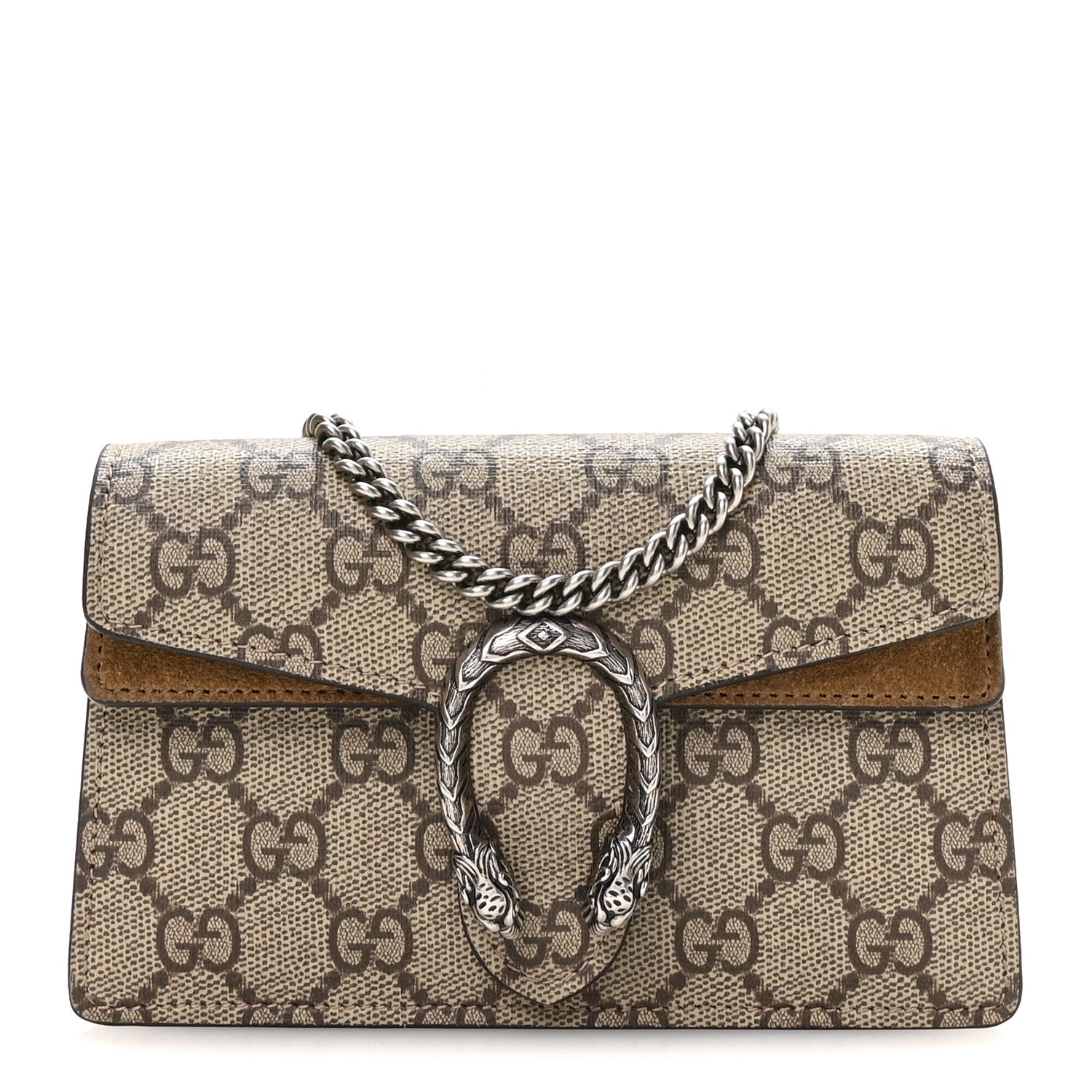 Gucci GG Supreme Monogram Super Mini Dionysus Shoulder Bag Taupe 1 of 10