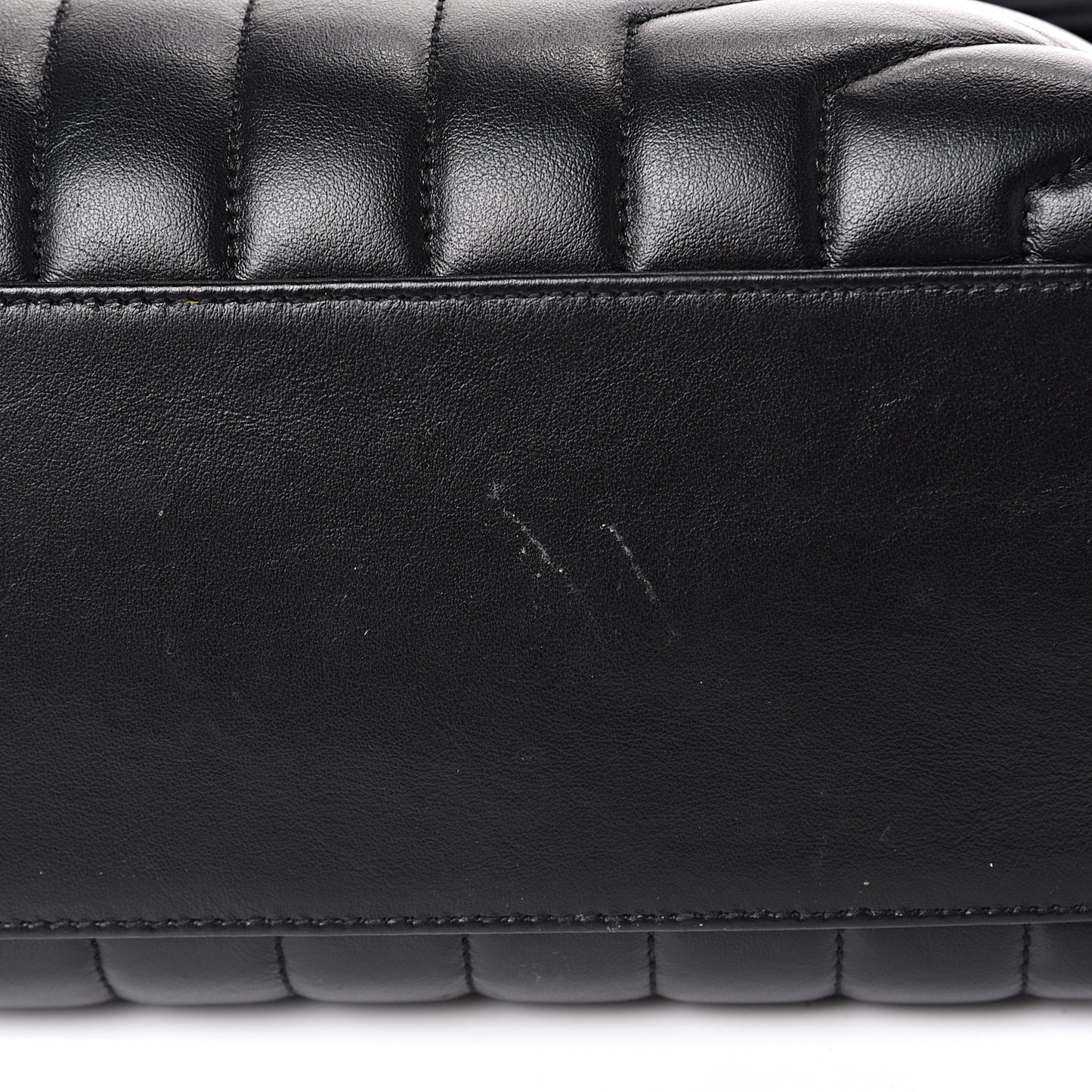 Calfskin Y Quilted Monogram Medium Loulou Chain Satchel Black
