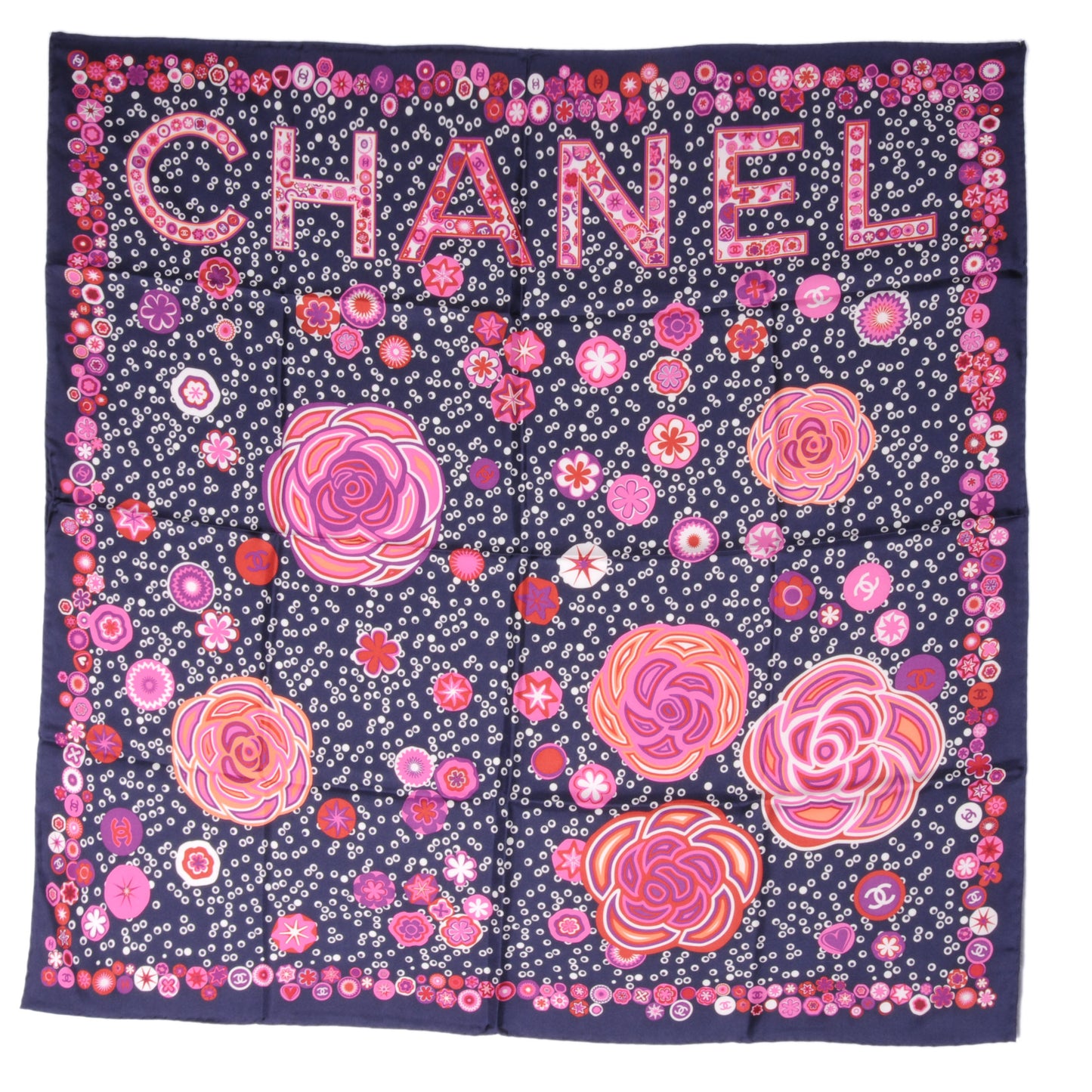Silk Camellia Flower Scarf
