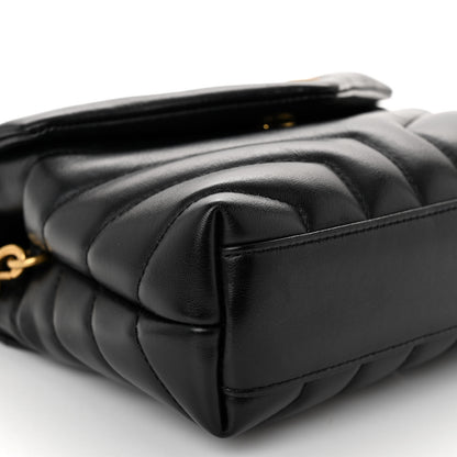 Saint Laurent Calfskin Y Quilted Monogram Toy Loulou Crossbody Bag Black 9 of 10
