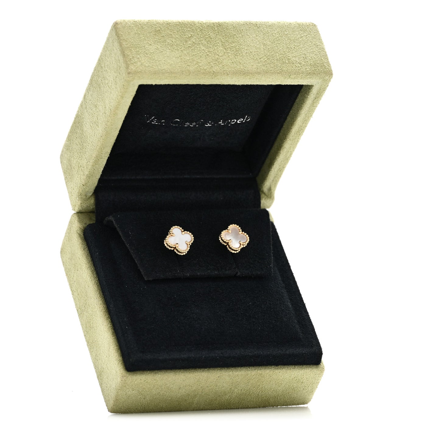 18K Yellow Gold Mother of Pearl Sweet Alhambra Earrings