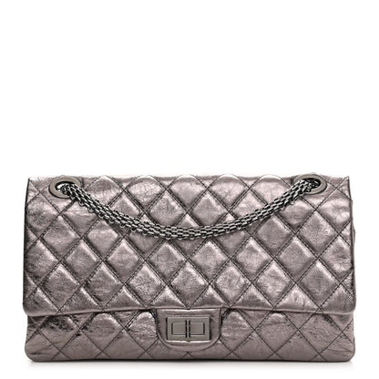 Chanel Metallic Aged Calfskin Quilted 2.55 Reissue 228 Flap Pewter 1 of 11