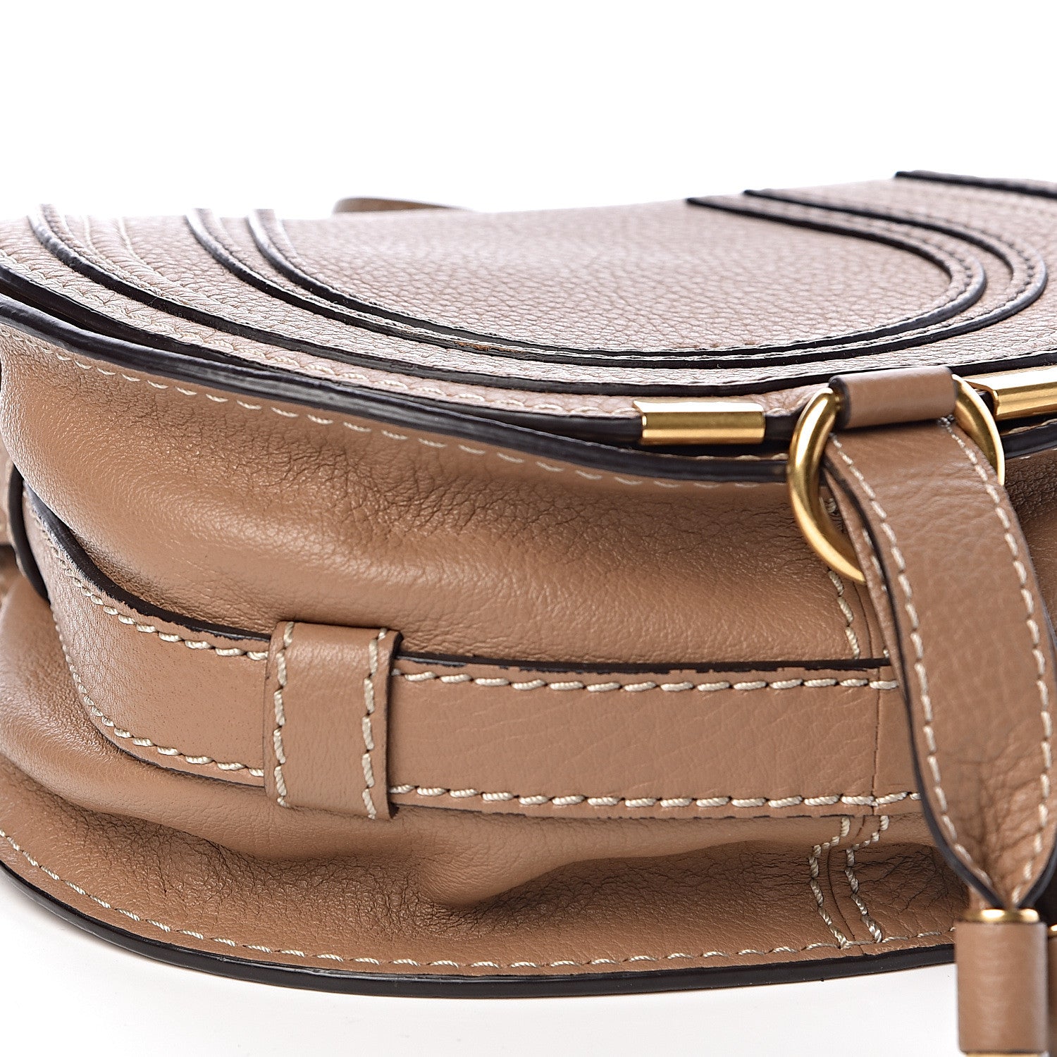 Chloe Calfskin Mini Marcie Round Crossbody Bag Nut 8 of 10