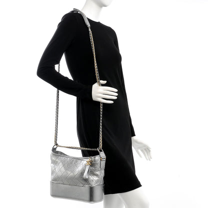 Chanel Metallic Aged Calfskin Quilted Medium Gabrielle Silver 2 of 9