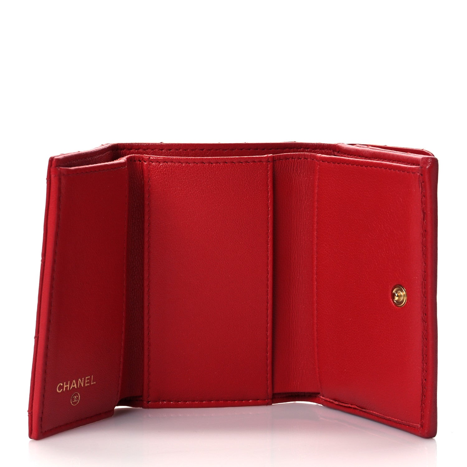 Chanel Lambskin Quilted Small Chanel 19 Flap Wallet Red 5 of 9