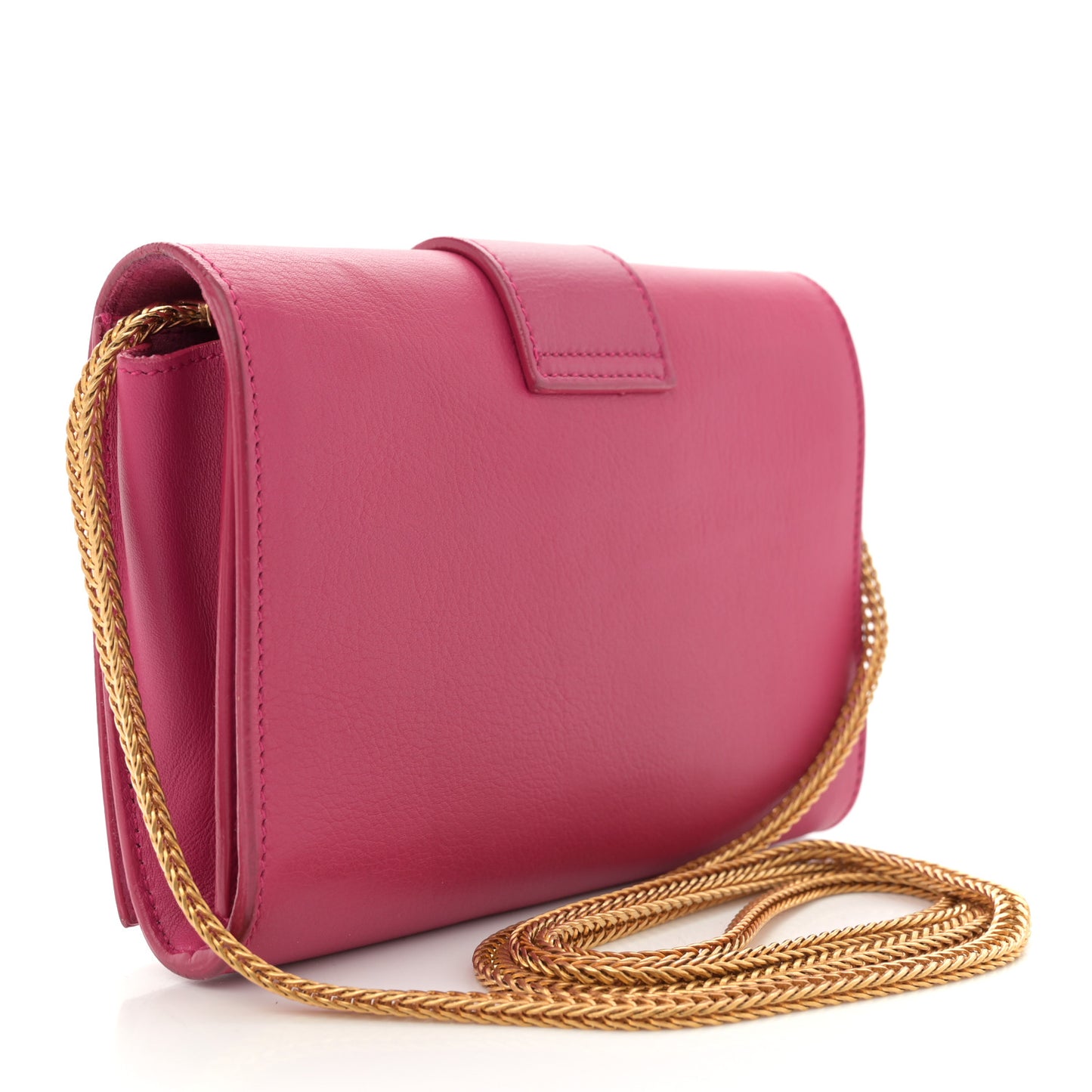 Calfskin Small Classic Y Satchel Fuchsia