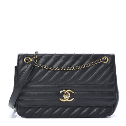 Chanel Shiny Goatskin Diagonal Quilted Small Flap Black 1 of 11