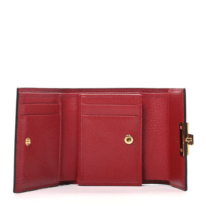 Gucci GG Supreme Monogram Tian Padlock Wallet Beige Multicolor Red 5 of 8