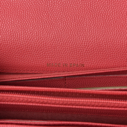 Chanel Caviar Quilted Large Gusset Flap Wallet Pink 7 of 10