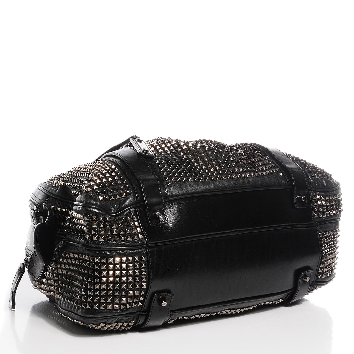 Prorsum Calfskin Studded Knight Satchel Black