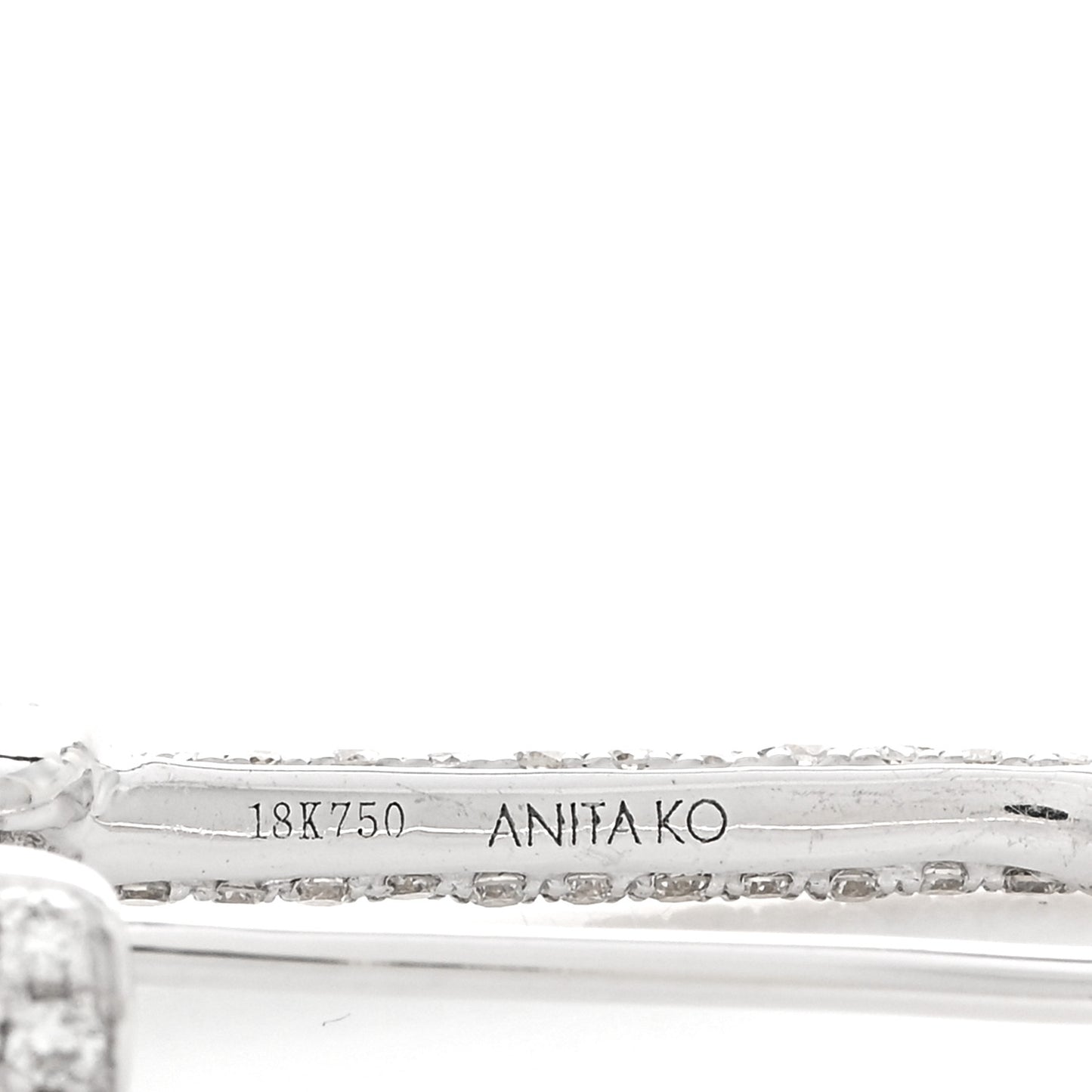 18K White Gold Diamond Mini Safety Pin Earring