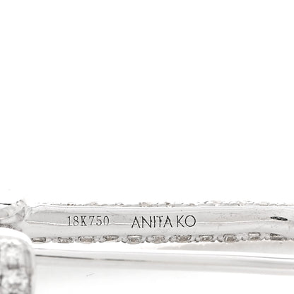 Anita Ko 18K White Gold Diamond Mini Safety Pin Earring 3 of 3
