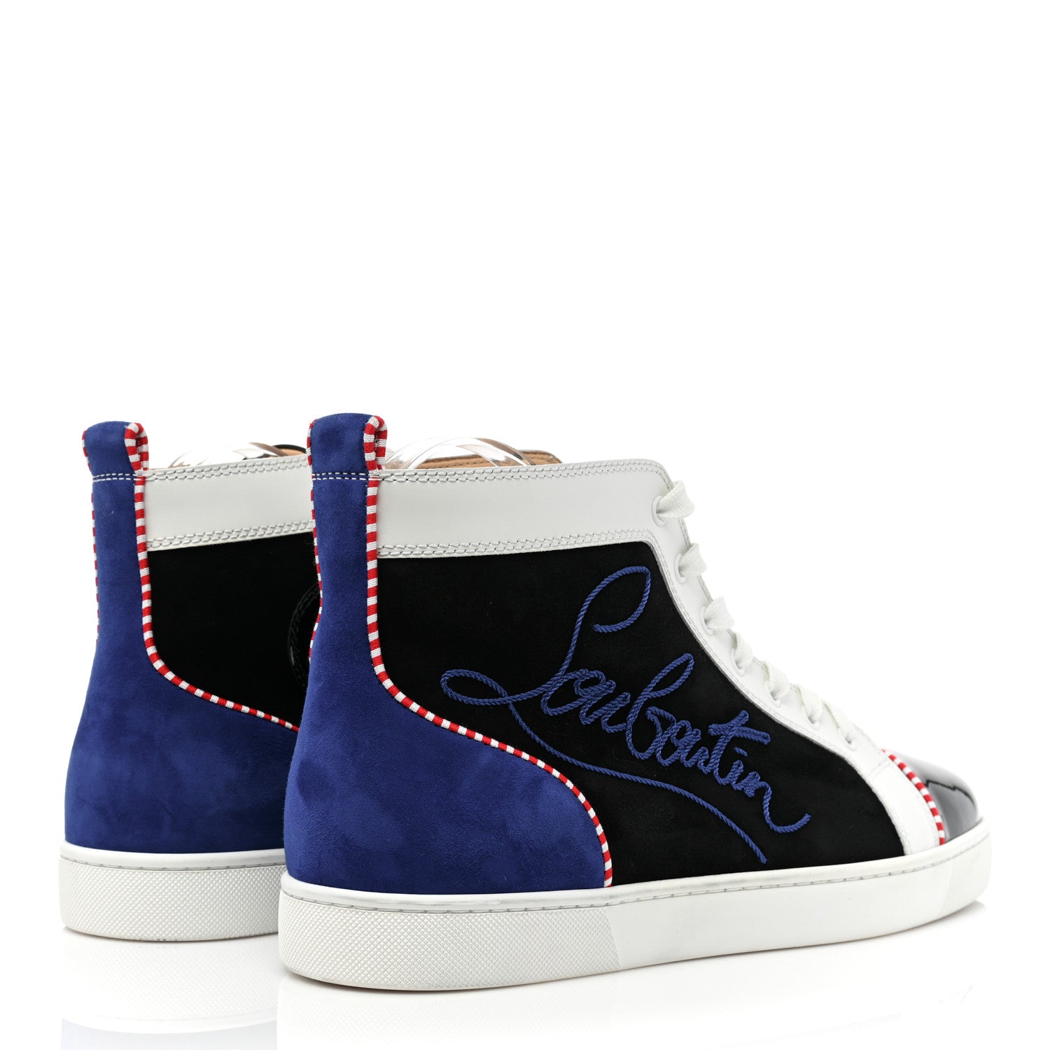 Christian Louboutin Patent Suede Navy Louis Flat Sneakers 45 Version Multicolor 4 of 12