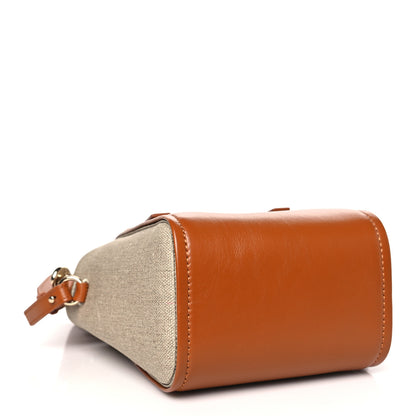 Chloe Linen Calfskin Small Sense Tote Bag Orange 4 of 9