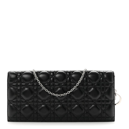 Christian Dior Lambskin Cannage Lady Dior Convertible Clutch Black 1 of 9