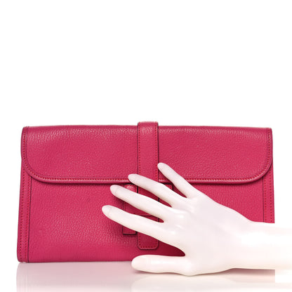Hermes Chevre Mysore Jige Elan 29 Clutch Rose Shocking 2 of 13