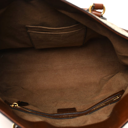 Gucci GG Supreme Monogram Linea A Foldover Tote Brown 7 of 13