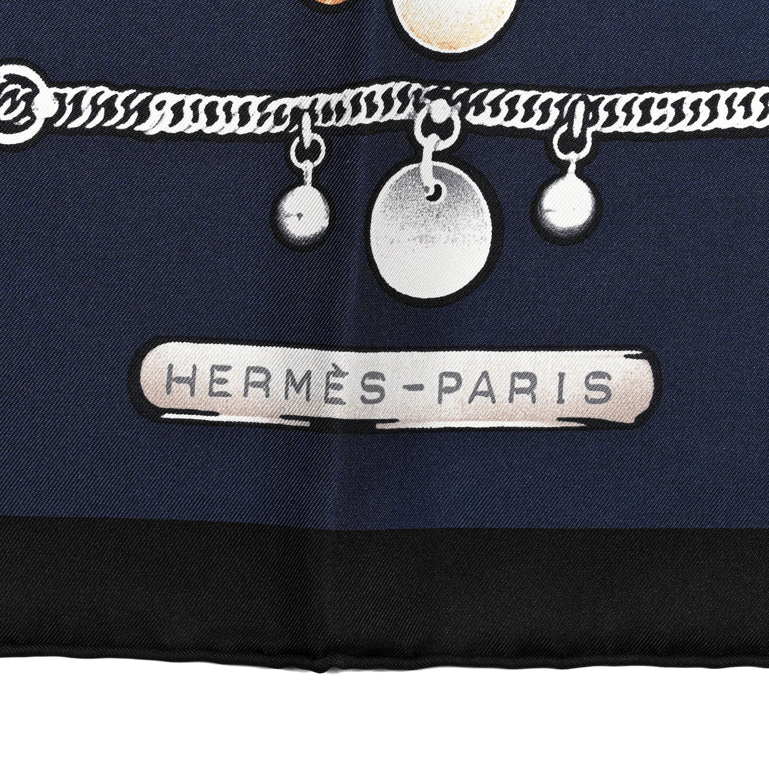 Hermes Silk Le Tresor De Medor Scarf 90 Black Bleu Marine Gris 3 of 5