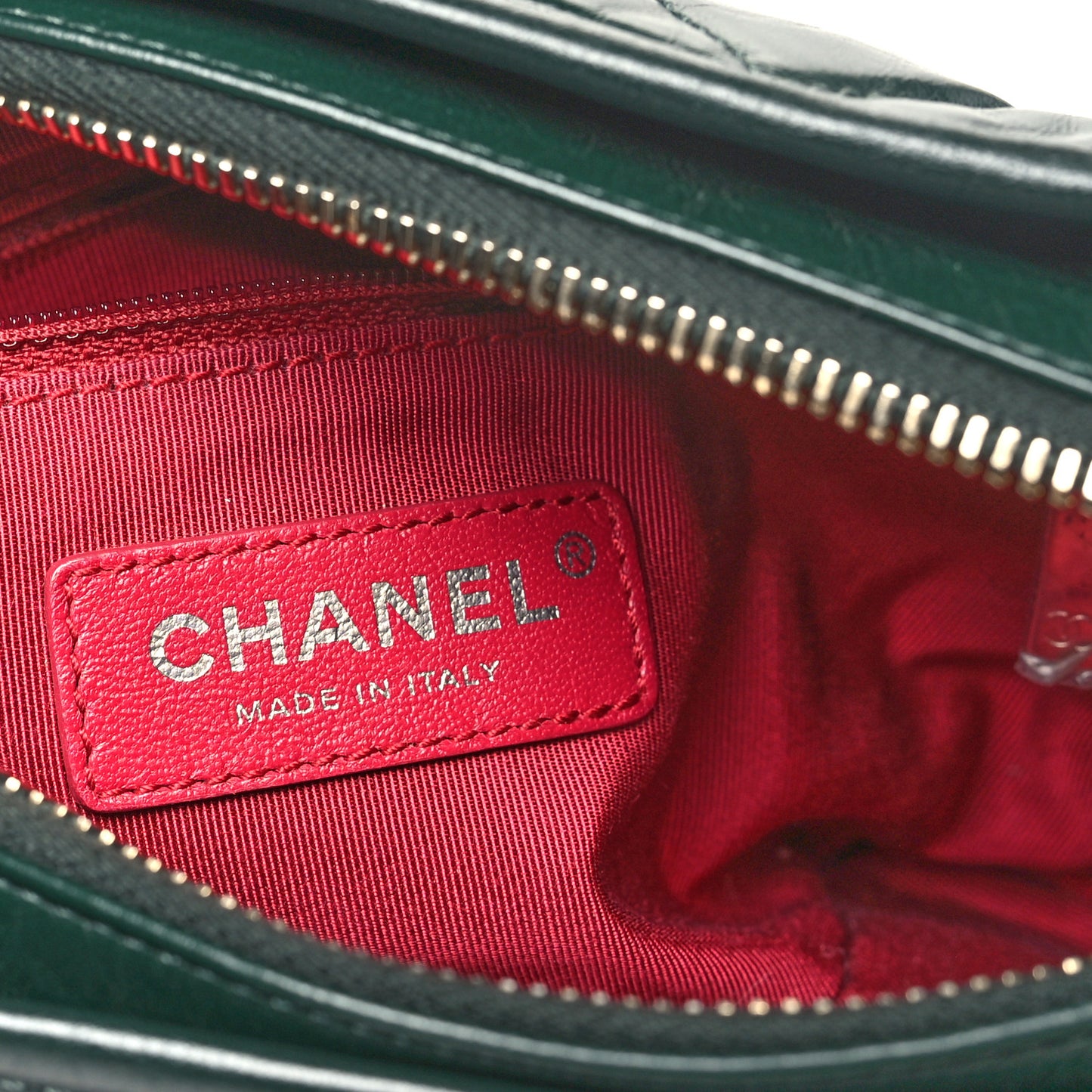 Aged Calfskin Quilted Small Gabrielle Hobo Dark Green
