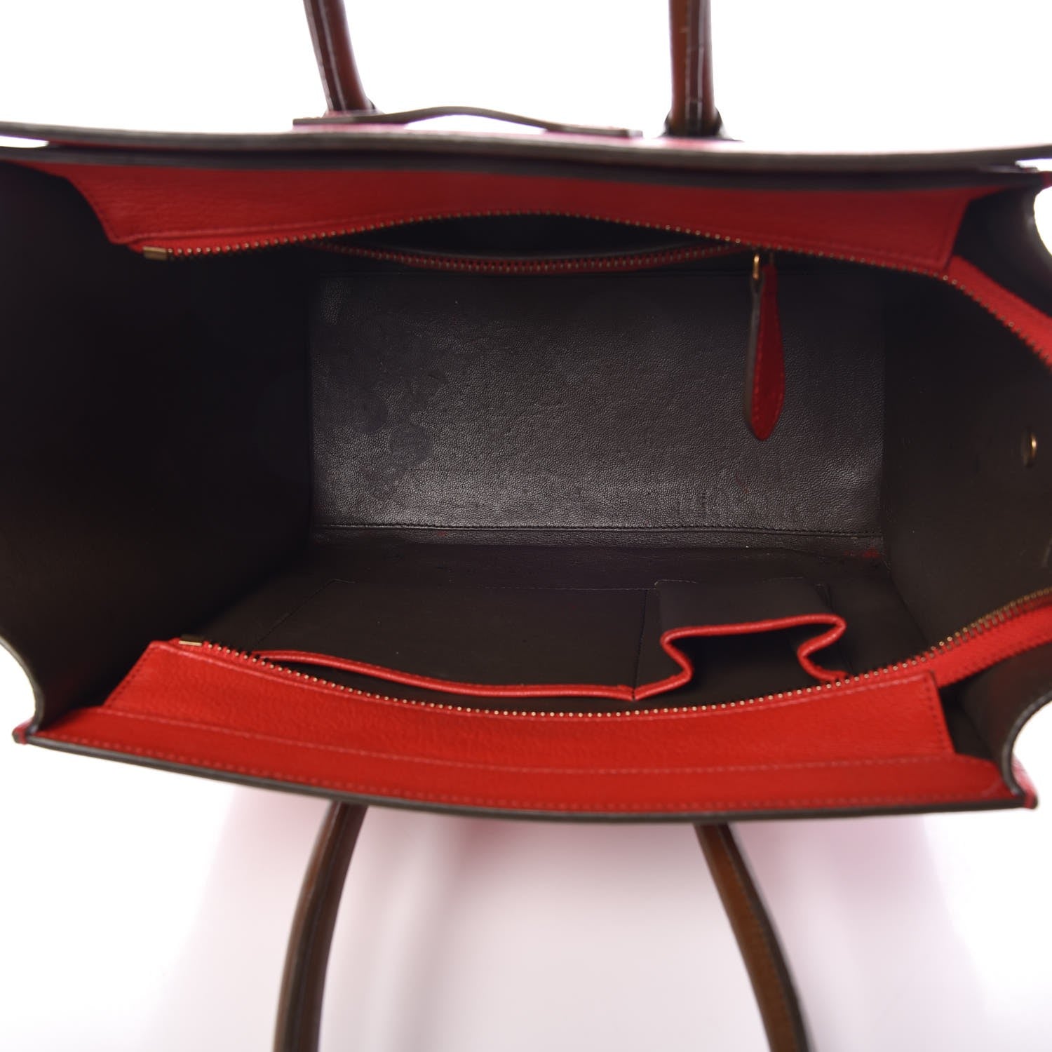 Celine Goatskin Micro Bi-Color Luggage Red 5 of 11