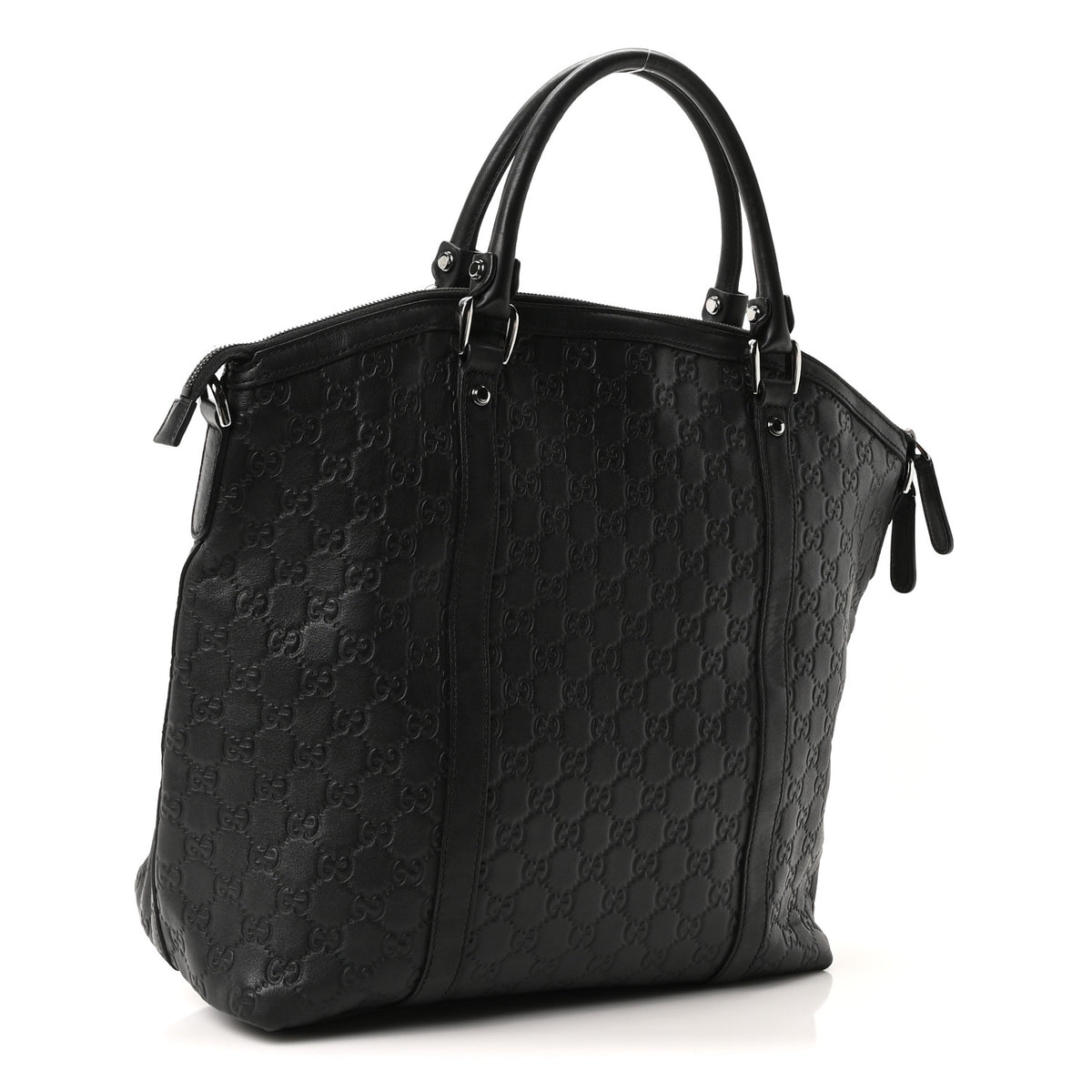 Gucci Guccissima Large GG Charm Convertible Dome Satchel Black 3 of 10