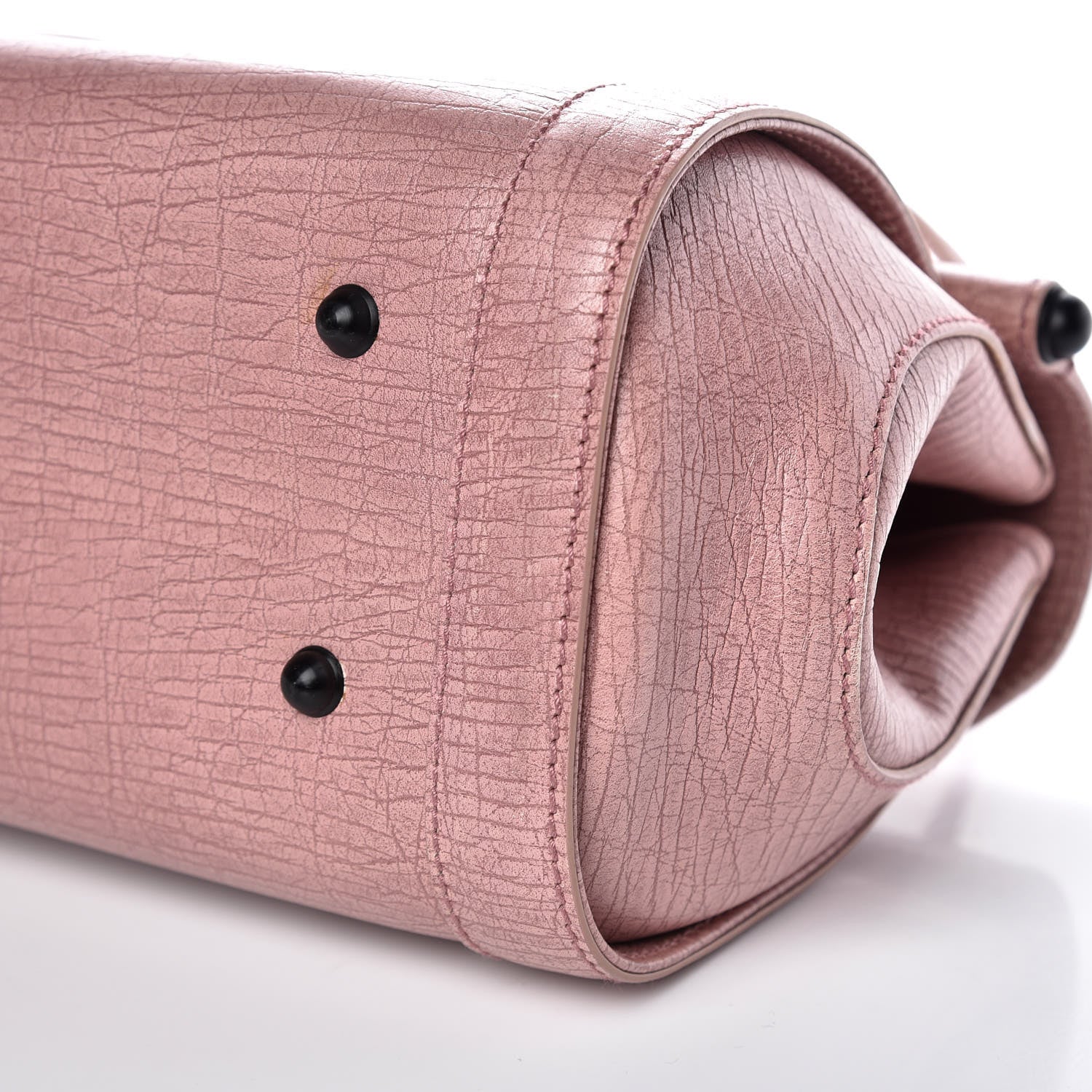 Gucci Calfskin Bamboo Bullet Satchel Carmine Rose 9 of 11