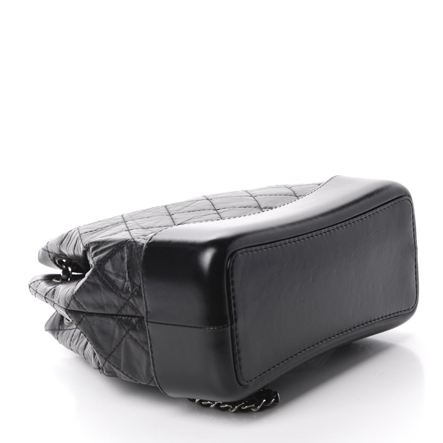 Aged Calfskin Quilted Small Gabrielle Backpack Black