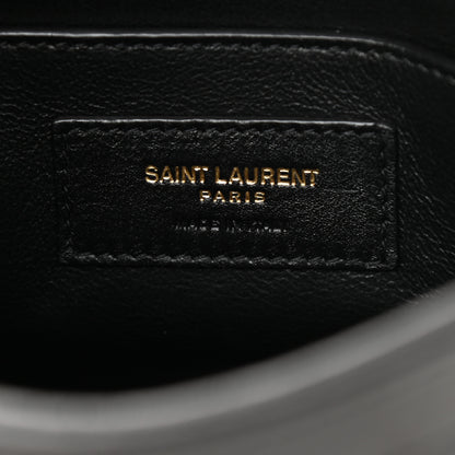 Saint Laurent Lambskin Quilted Monogram Baby Victoire Chain Clutch Bag Black 6 of 10