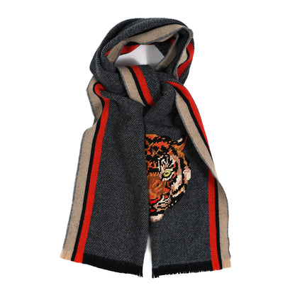 Gucci Wool Cashmere Knit Intarsia Scarf Muliticolor 1 of 3