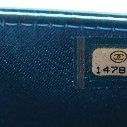 Chanel Patent Camellia Wallet on Chain WOC Royal Blue 8 of 14
