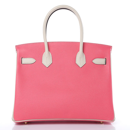 Hermes Epsom Horseshoe Birkin 30 Rose Azalee Craie 4 of 34