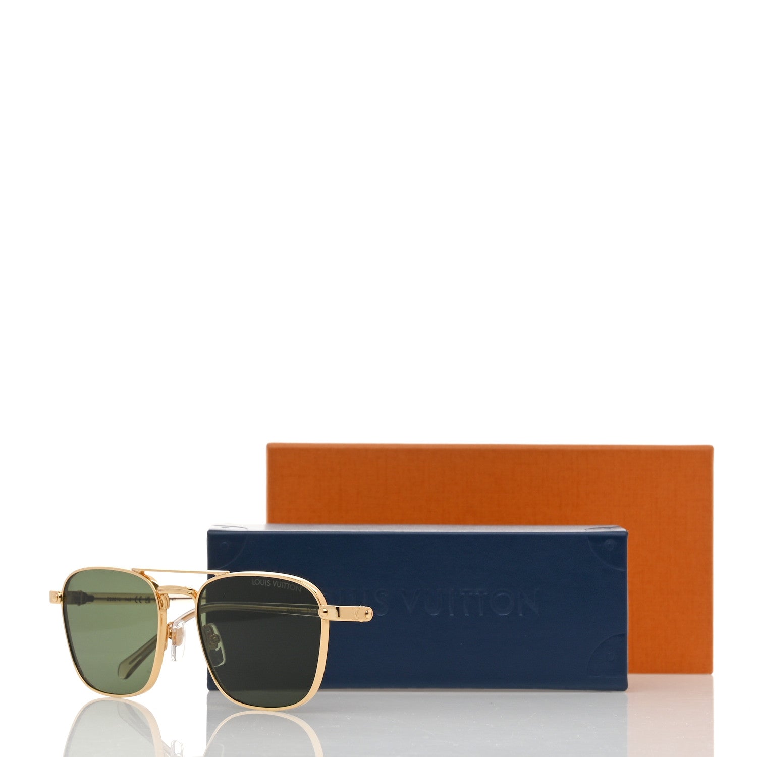 Louis Vuitton Metal LV Signature Square Sunglasses Z2021U Gold
