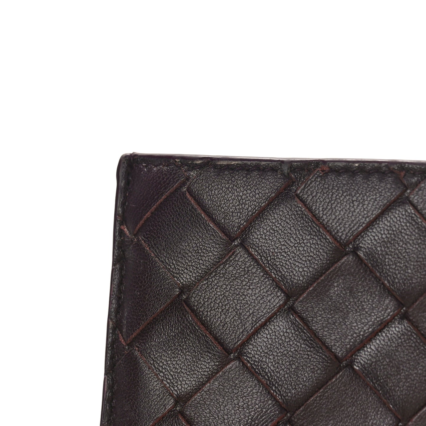 Nappa Intrecciato Bifold Zip Wallet Grape Bonbon