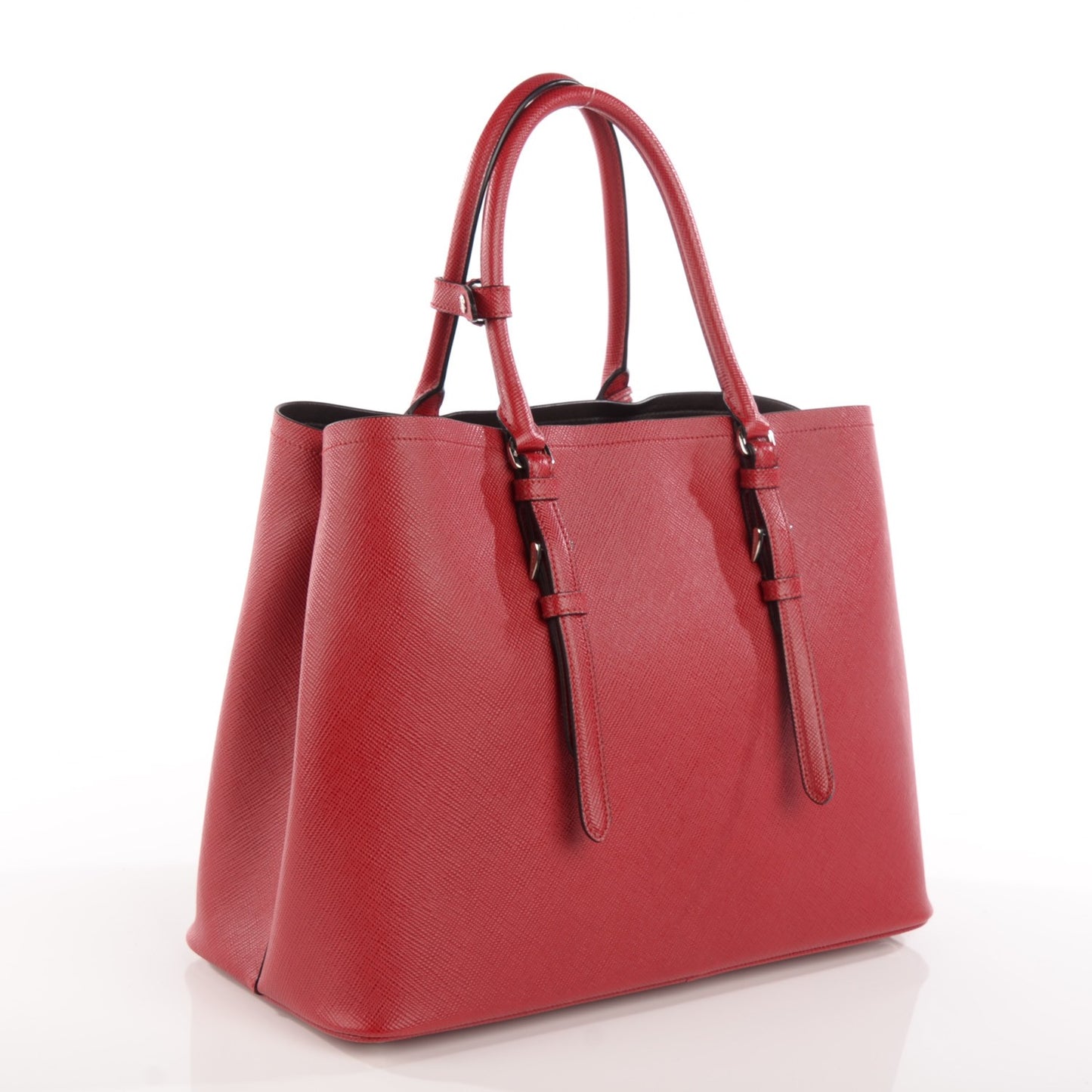 Saffiano Cuir Double Handle Tote Fuoco