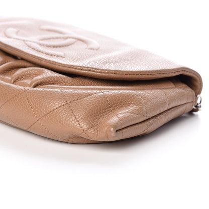 Chanel Caviar Half Moon Wallet On Chain WOC Dark Beige 10 of 10