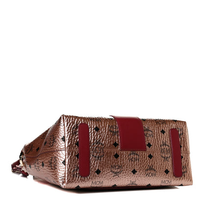 MCM Metallic Visetos Medium Klara Hobo Champagne Gold 3 of 4