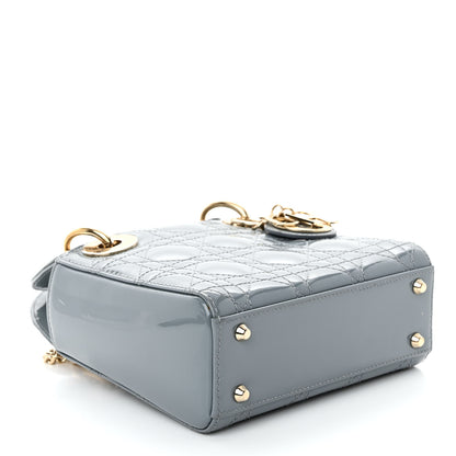 Christian Dior Patent Cannage Mini Lady Dior Light Blue 4 of 10
