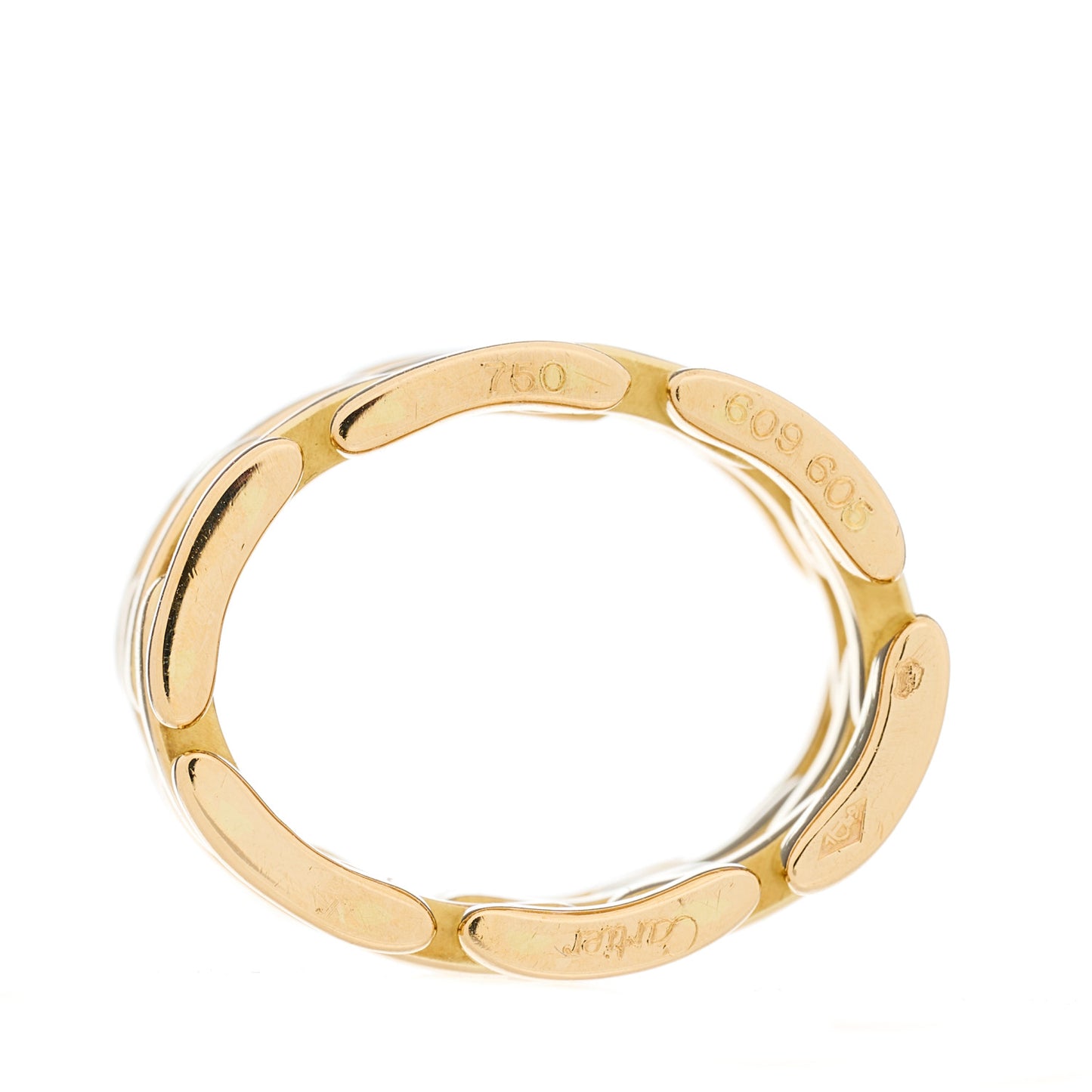 18K Yellow Gold Maillon Panthere 5 Rows Ring 50 5.25